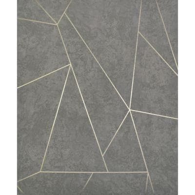 an abstract grey and gold wallpaper with lines on the side, in shades of gray