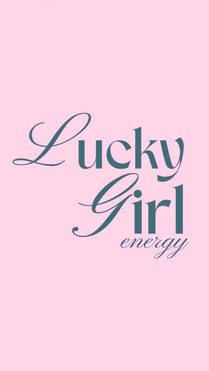 the lucky girl energy logo on a pink background