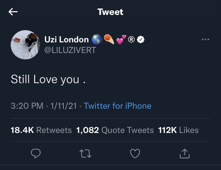 two tweets on twitter with one saying i love you still love you