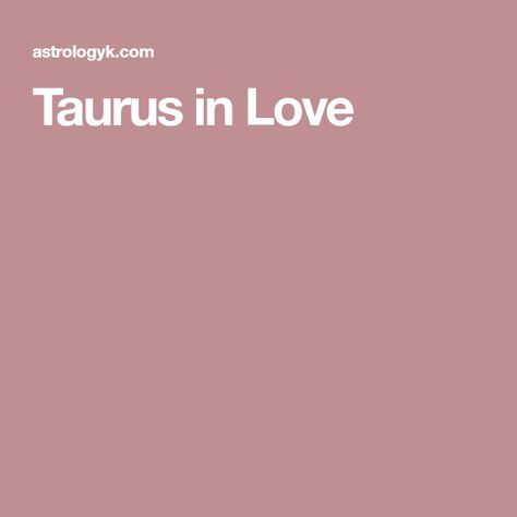 the words taurus in love written on a pink background with white letters and an image of