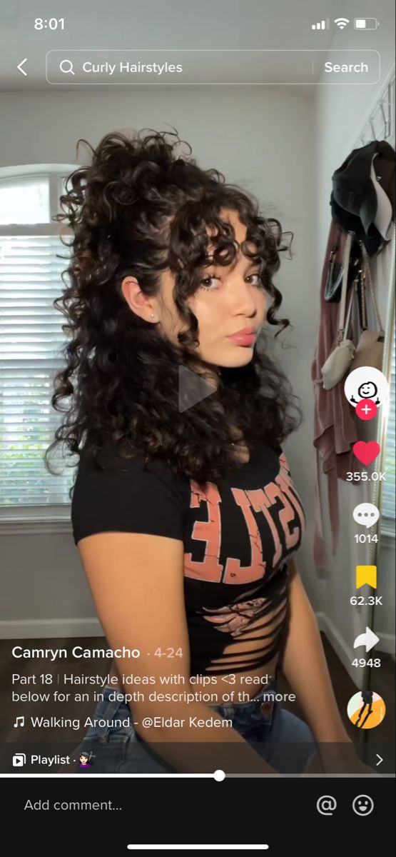 Vampire Curly Hair, Cute Hairstyles For Curly Hair With Bangs, Long Curly Layered Hair With Bangs, Fringe Bangs On Curly Hair, Cute Curly Bangs Hairstyles, 3b Hair With Bangs, Curly Haired Bangs, Curly Bangs Hairstyles Ideas, Hairstyles For Curly Bangs