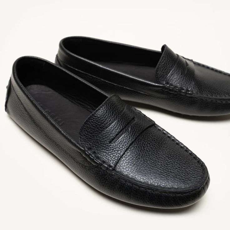 The Pastoso - Black - Tumbled Leather - M.Gemi Casual Moccasins With Leather Lining For Fall, Classic Moccasins With Textured Sole, Classic Driving Loafers With Textured Sole, Classic Leather Loafers For Spring, Classic Spring Leather Loafers, Classic Driving Loafers With Leather Footbed, Classic Leather Footbed Driving Loafers, Classic Moccasins For Driving, Classic Leather Fall Moccasins