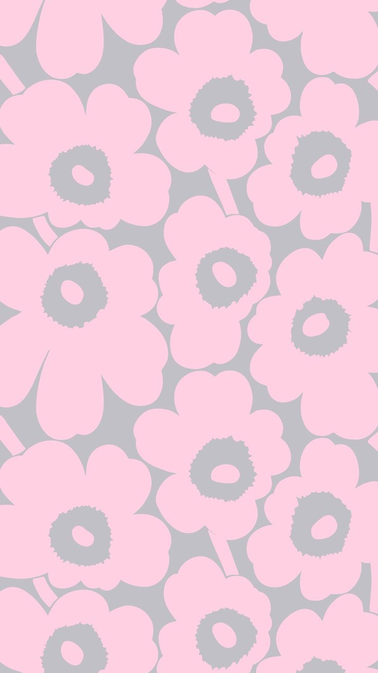 a pink and grey flower pattern on a gray background