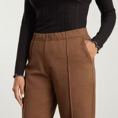 The Dream Pant® Heathered Auburn – Everlane Comfort Stretch Pants With Ribbed Waistband For Work, Fall Workwear Sweatpants With Pull-on Style, Relaxed Fit Pants With Elastic Side Panels For Fall, Fall Pants With Elastic Side Panels And Relaxed Fit, Relaxed Fit Fall Pants With Elastic Side Panels, Casual Pants With Seam Detailing For Fall, Modern Bottoms With Elastic Waistband And Straight Hem, Versatile Straight Sweatpants For Fall, Chic Stretch Sweatpants For Fall