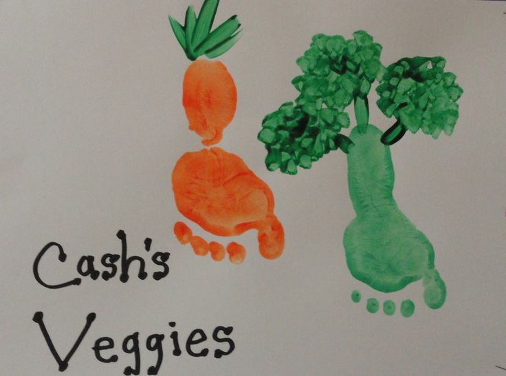 a drawing of carrots and broccoli with words cash's veggies