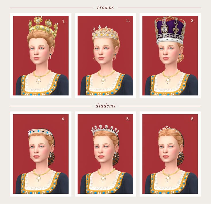 four different views of the queen's tiara