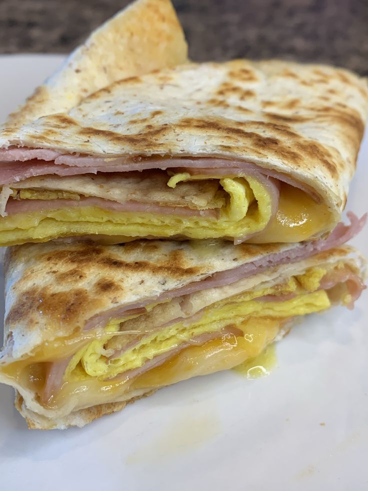 a close up of a quesadilla on a plate