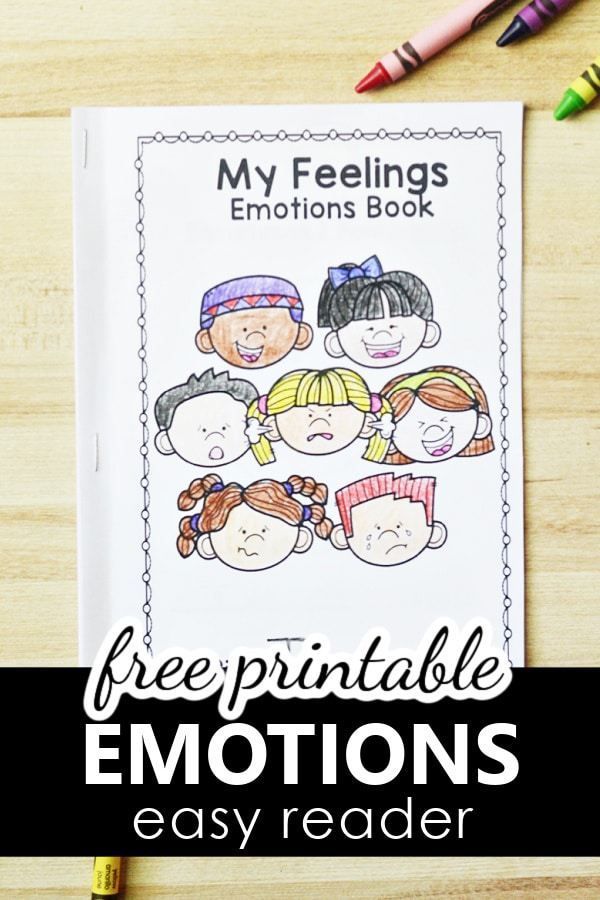 the free printable emotions book with crayons and markers next to it on a table