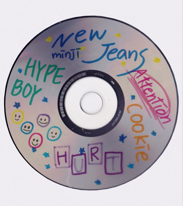 a cd with the words new years and hype boy on it's disc cover