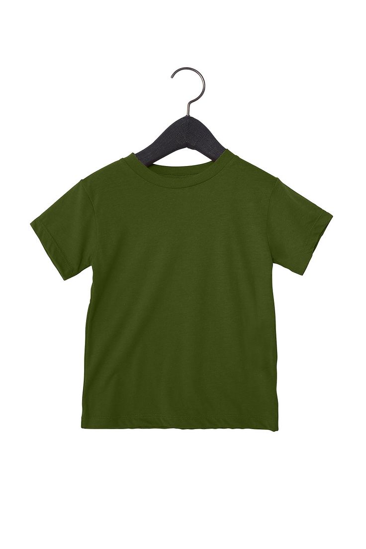 Toddler Jersey Short-Sleeve T-Shirt - OLIVE - 3T | Bella + Canvas Toddler Jersey Short-Sleeve T-Shirt in Olive Size 3 | Cotton B Olive Cotton Short Sleeve Shirt, Basic Khaki Short Sleeve Tops, Basic Green Short Sleeve Top, Green Plain Short Sleeve T-shirt, Green Short Sleeve Plain Top, Basic Green Short Sleeve T-shirt, Basic Green Plain Top, Olive Short Sleeve Top For Summer, Olive Cotton Crew Neck Tops