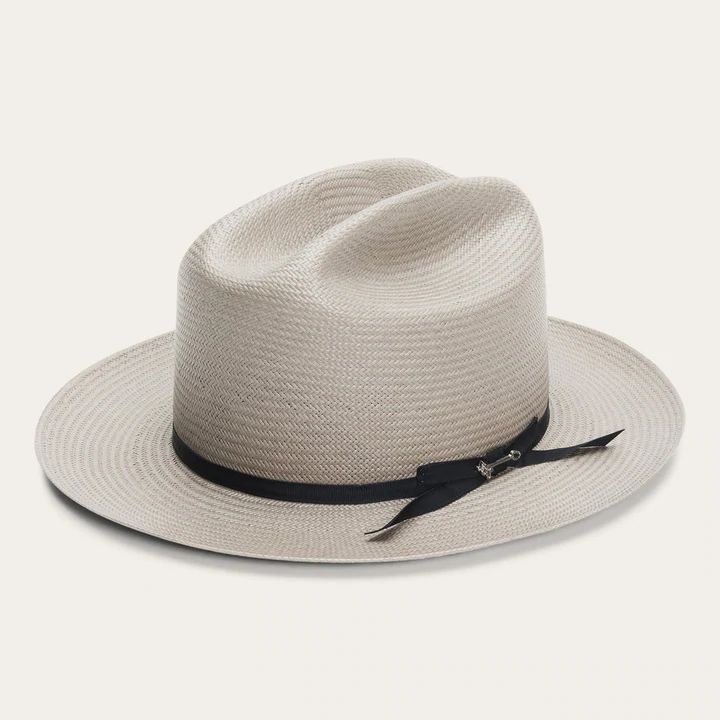 Open Road Straw Hat | Stetson Fitted Natural Hat For Ranch, Western Straw Brimmed Fedora, Classic Curved Brim Sun Hat For Western-themed Events, Straw Hat Bands With Short Brim For Rodeo, Kentucky Derby Toquilla Straw Sun Hat For Ranch, Country Style Toquilla Straw Panama Hat For Ranch, Fitted Straw Hats For Rodeo, Western Style Natural Straw Hat For Kentucky Derby, Toquilla Straw Ranch Hat With Short Brim