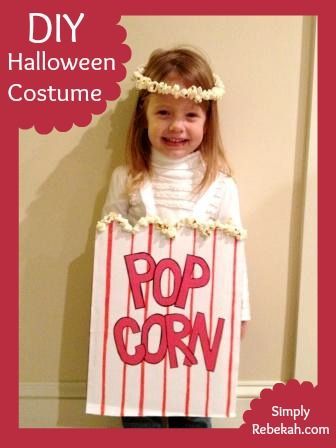 This popcorn costume is the most adorable Halloween costume I've ever made. It was really simple to pull together and it was super cheap! Diy Circus Costume, Diy Popcorn Costume, Popcorn Costume Diy, Popcorn Halloween Costume, Popcorn Halloween, Inexpensive Halloween Costumes, Vocabulary Parade, Circus Halloween Costumes, Popcorn Costume