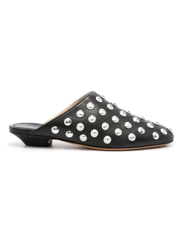 847200 KHAITE APOLLO STUDDED LEATHER MULES Leather Slippers, Leather Cap, Studded Leather, Leather Mules, Sneaker Heels, Leather Flats, Small Leather Goods, Mules Shoes, Stacked Heel