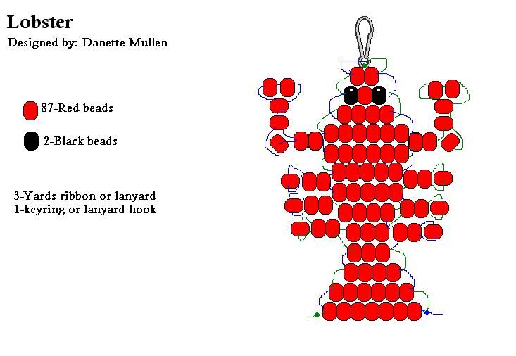 an ornament is designed to look like a doll with lots of red beads