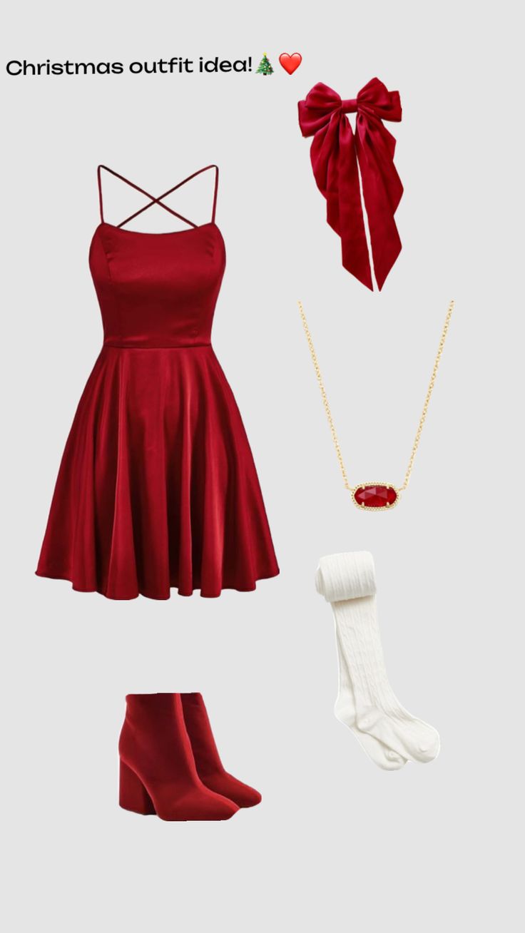 Christmas Dresses Preppy, Holiday Parade Outfit, Red Dress Outfit Winter Christmas, Holiday Outfits Christmas Aesthetic, Candy Cane Outfit Ideas, Teen Girls Christmas Outfits, Christmas Dress Teenage Girl, December Clothes Outfits, Preppy Christmas Dress