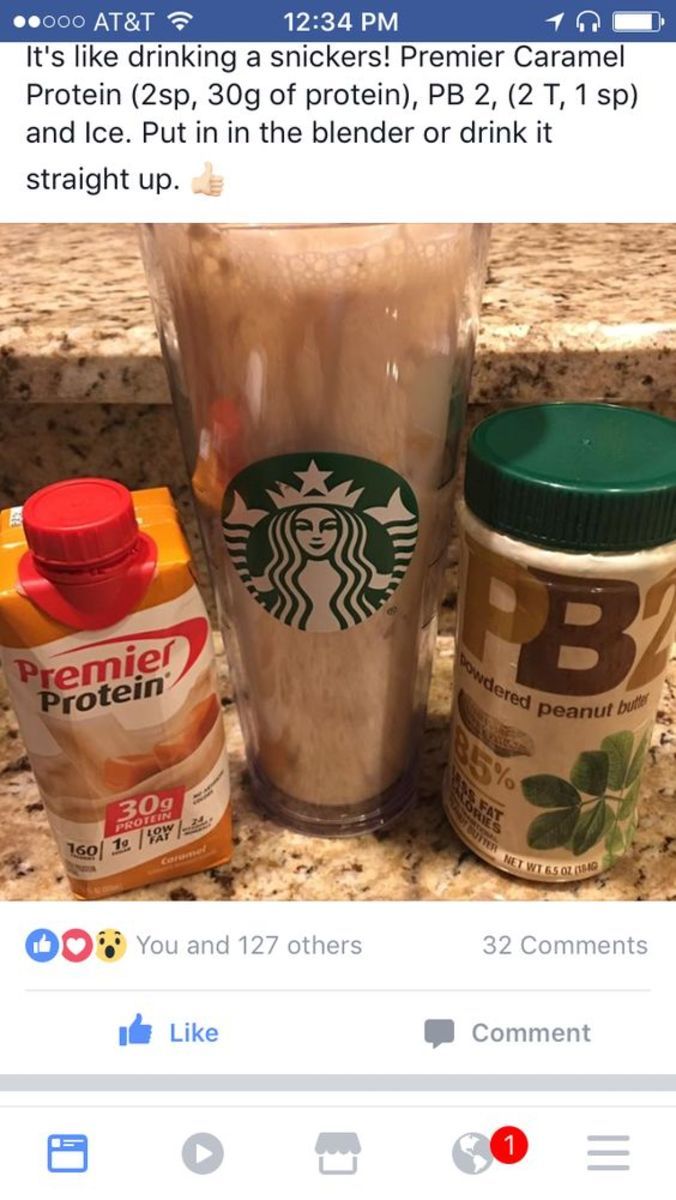 the starbucks drink is being displayed on facebook