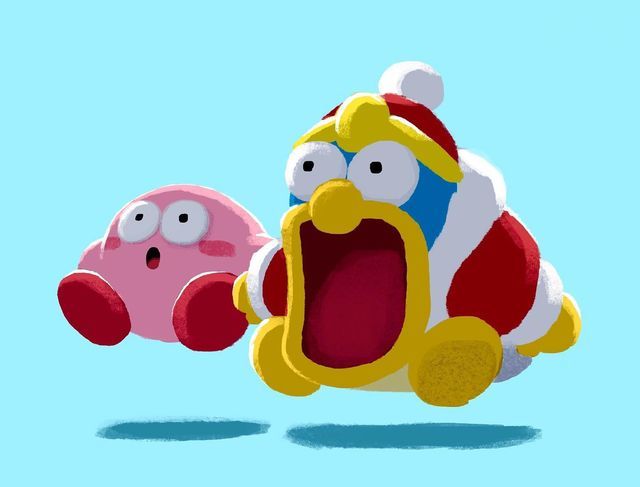 an angry bird and a pink pig are in front of each other on a blue background