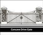 an image of a driveway gate with brick pillars