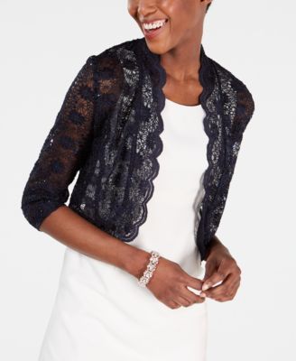 R&M Richards Scalloped Sequin Lace Bolero | macys.com Crochet Hat Ideas, Lace Bolero Jacket, Lace Bolero, Hat Ideas, Bolero Jacket, Crochet Hat, Women's Coats & Jackets, Baby Clothes Shops, Trendy Plus Size