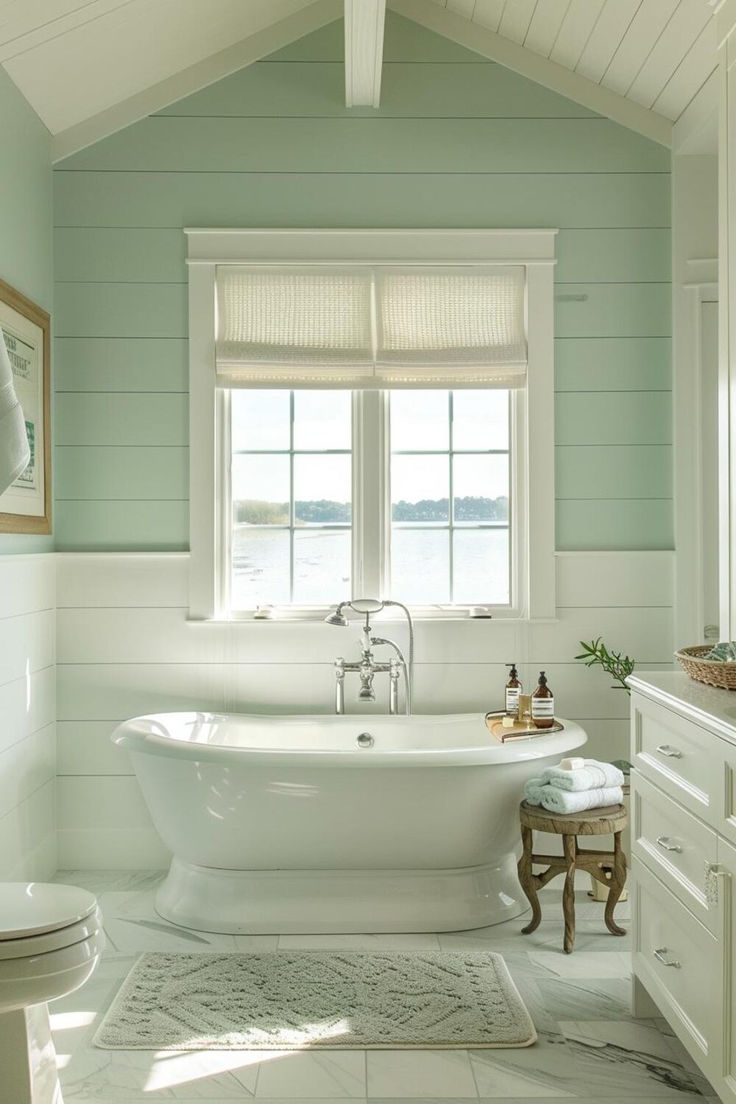 40 Stylish Coastal Bathroom Ideas for Your Home Spa Shabby Chic Beach Bathroom, Coastal Bathroom Decor Ideas, Diy Bathroom Vanity Makeover, Coastal Bathroom Ideas, Coastal Bathroom Design, Coastal Bathroom Decor, Beach Style Bathroom, Beachy Bathroom, Mobile Home Makeovers