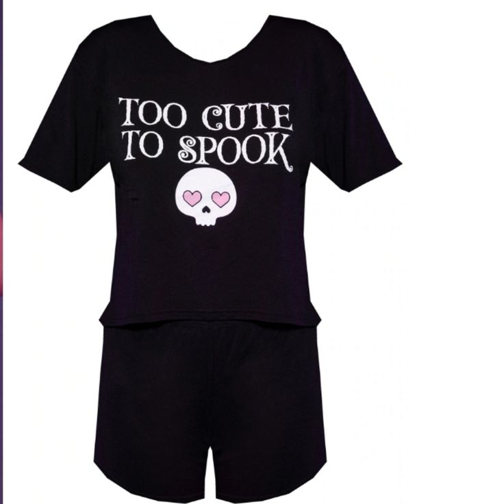 Ship In The Same Day Or Within 24 Hours. Size: Small (Uk) Color: Black Cnb7103 This Pj Set Is Perfect For Your Spooky Season Plans Doll. Featuring A Top And Bottoms Set In A Black Material With A 'Too Cute To Spook' Print, We're In Love. Just Add Your Fave Slippers To Elevate The Look Further. Top Length Approx 33cm/13" (Based On A Sample Size S) Bottoms Length Approx 33cm/13" (Based On A Sample Size S) Model Wears Size S Model Height - 5ft 9" Fitted Black Short Sleepwear, Black Stretch Cotton Sleepwear, Black Stretch Short Sleepwear, Black Short Sleepwear For Night, Cute Black Cotton Sleepwear, Black Summer Sleep Bottoms, Cute Black Loungewear Bottoms, Cotton Stretch Sleepwear With Letter Print, Black Stretch Summer Sleepwear