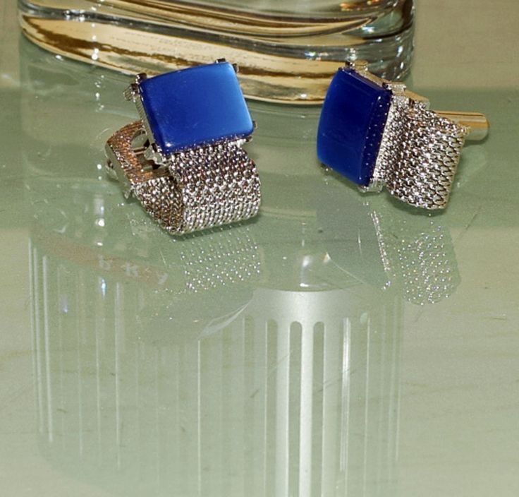 Swank Men's Vintage Wrap Around Silver Mesh Cufflinks with Square Blue Stones by GuysandDollsFashion on Etsy Guys And Dolls, Wrap Around, Blue Stone, Druzy Ring, Vintage Men, Mesh, Vintage Ladies, Cufflinks, Cuff Bracelets