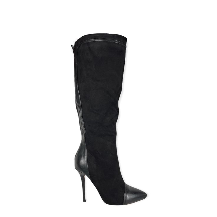 Black Heel Knee High Boots Black Knee-high Boots With Reinforced Heel For Evening, Black Knee-high Heeled Boots With Sculpted Heel, Black Knee-high Synthetic Heels, Black Knee-high Snip Toe Boots With Reinforced Heel, Black Synthetic Knee-high High Heel Boots, Heel Knee High Boots, Black Heel, Black Heels, Knee High Boots