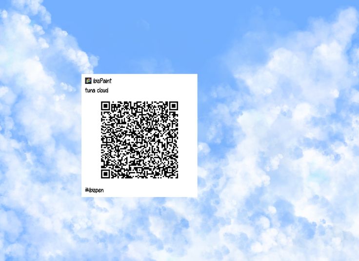 the sky is filled with white clouds and there is a qr code on it