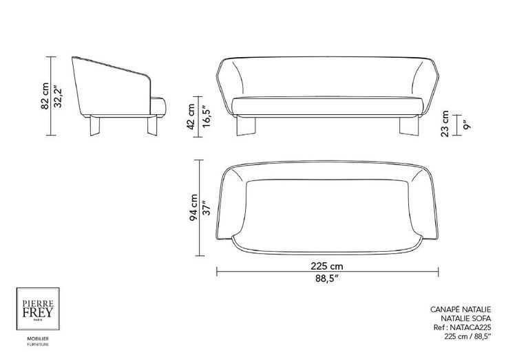 an image of a couch and ottoman measurements