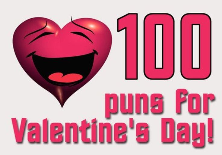 a pink heart with the words 100 puns for valentine's day