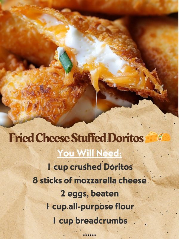 fried cheese stuffed doritos are shown in this ad for the restaurant's menu