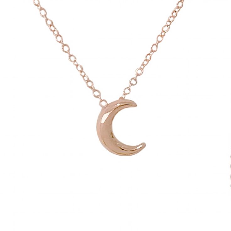 "This precious necklace is composed of 14K solid gold and beautifully complemented by a durable 14K solid gold adjustable chain. The chain is finished with a secure lobster claw clasp & Nana Bijou signature logo tag. This design is also available to be purchased as a charm alone without the chain. ♦ Crescent Moon Dimensions: approximately 6mm (w) x 8mm (h) ♦ Metal Finish: High Shine Polish ♦ This design is available in Rose, White and Yellow 14K Gold ♦ This item is proudly made in USA & Gold Plated Crescent Charm Necklaces, Dainty Crescent Yellow Gold Charm Necklaces, Gold Crescent Charm Necklace With Clavicle Chain, Dainty Yellow Gold Crescent Charm Necklaces, Gold Plated Crescent Charm Necklace, Gold-plated Crescent Charm Necklaces, Gold Crescent Clavicle Chain Charm Necklace, Gold-plated Crescent Charm Necklace, Dainty Crescent Yellow Gold Necklace