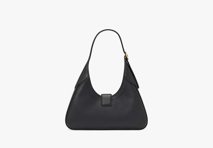 Meet Nouveau our latest collection of vintage-inspired staples with a modern twist. This triangular shoulder bag features a belt-trimmed flap for a chic nod to '00s style. | Kate Spade Nouveau Small Shoulder Bag, Black Elegant Triangle Evening Shoulder Bag, Elegant Everyday Triangle Bag, Elegant Triangular Everyday Bag, Chic Triangle Shoulder Bag For Everyday Use, Elegant Triangle Shoulder Bag For Daily Use, Chic Triangle Shoulder Bag For Everyday, Chic Everyday Triangle Shoulder Bag, Trendy Kate Spade Leather Shoulder Bag, Chic Kate Spade Shoulder Bag For Office