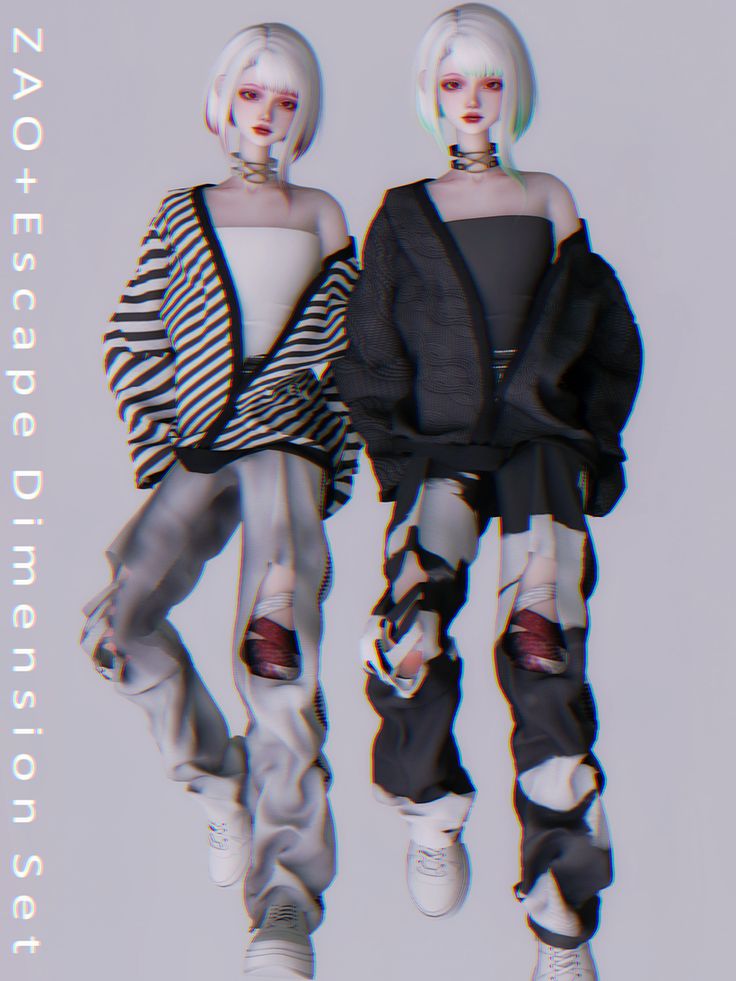 two female mannequins are posed in front of a white background with text