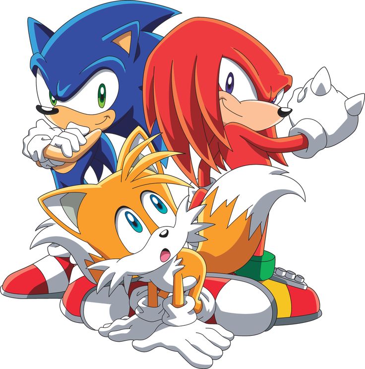 two sonic and tails sitting next to each other