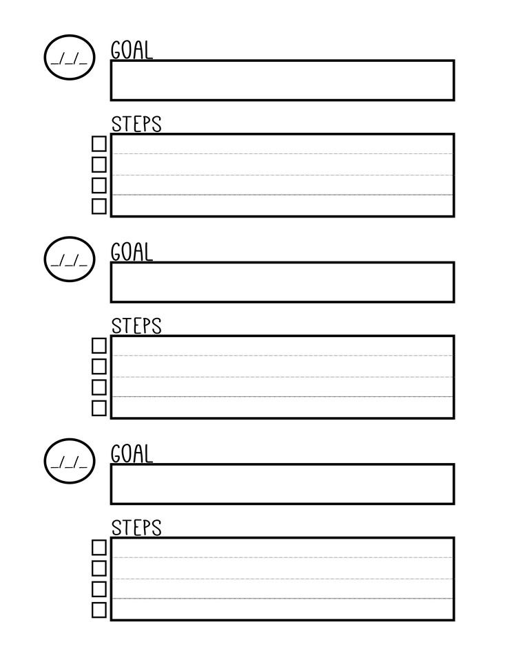 the goal sheet is shown in black and white, with three different lines on each side