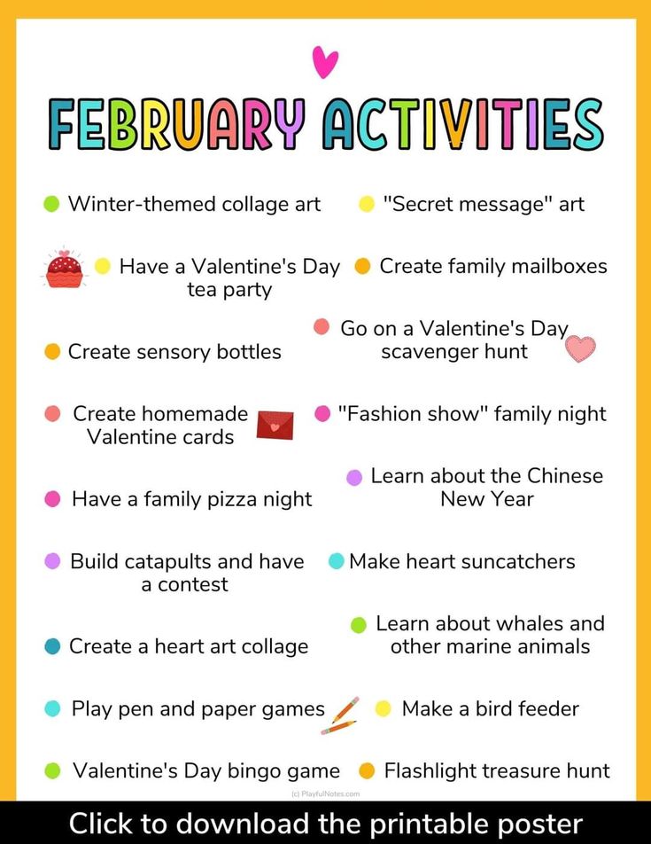 a printable valentine's day activity for kids with the text, february activities