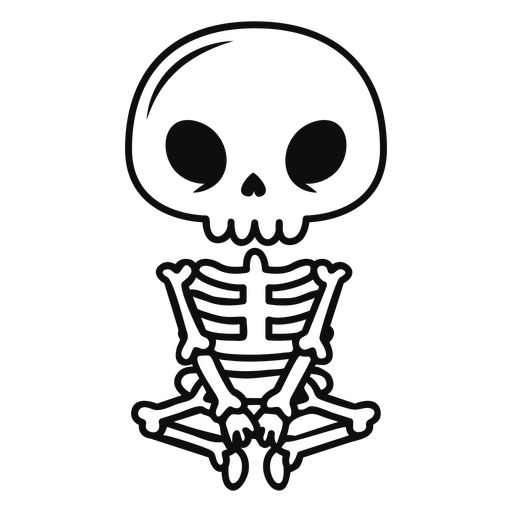 Yogui skeleton stroke PNG Design Skeleton Body Drawing Simple, Chibi Skeleton Drawing, Cute Skeleton Illustration, Skeleton Illustration Simple, Cute Skeleton Art, Skeleton Art Simple, Skeleton Drawing Simple, Skeleton Doodle Easy, Skeleton Cartoon Drawing