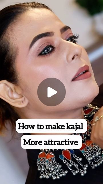 Attractive Eye Makeup, Kohl Eyes Indian, Kajal Tutorial, Makeup For Light Pink Dress, Pink Outfit Makeup Ideas, Kajal Eyes, Bold Eyeliner Looks, Bold Eye Makeup Looks, Desi Makeup Looks