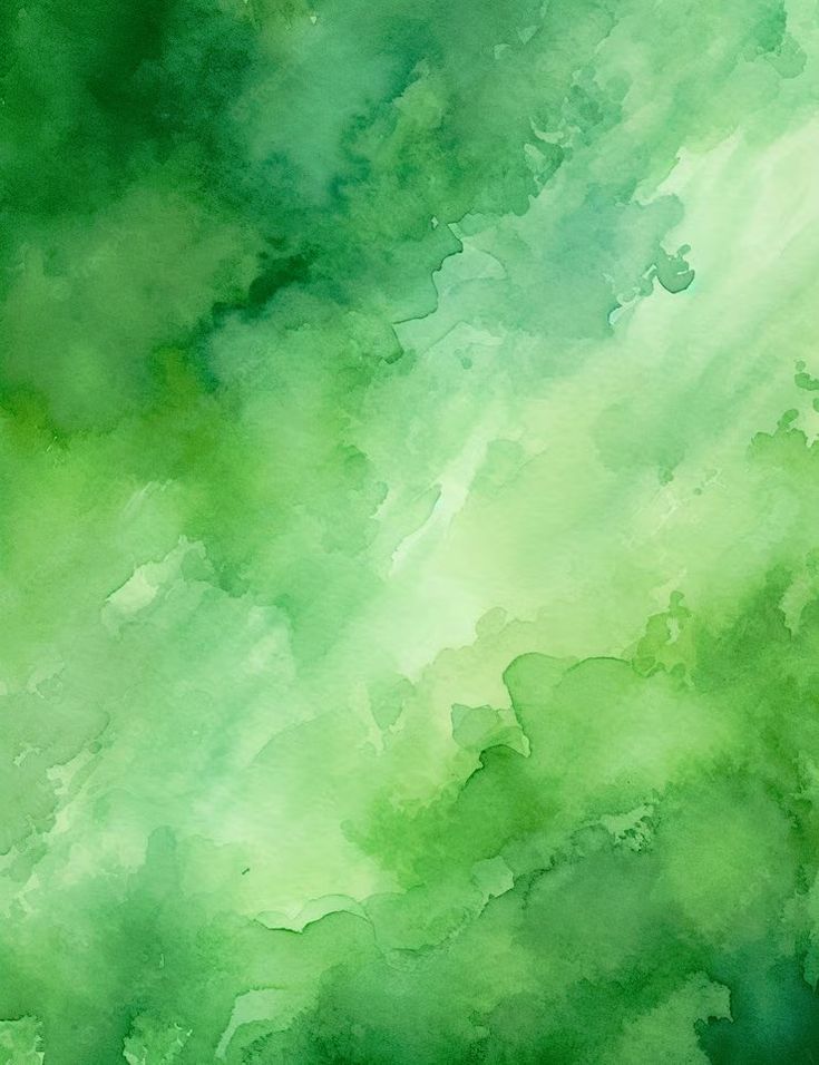 an abstract painting with green and blue colors