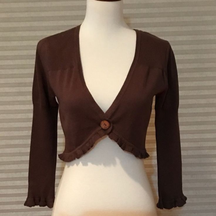 This Comes From A Smoke Free, Fragrance Free And Pet Free Home. I Do Not Ship Internationally. Thank You! Long Sleeve Cotton Shrug For Fall, Fitted Brown Cotton Cardigan, Brown Fitted Cotton Cardigan, Long Sleeve Cotton Shrug, Long Cotton Cardigan, Tabitha Brown, Long White Cardigan, Flowy Cardigans, Oversized Sweater Cardigan