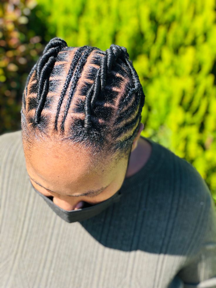 Benny And Betty Hairstyle With Afro, Ben And Betty Hairstyle African, Ben And Betty, Benny And Betty Hairstyle, Threading Hairstyles, Braiding Hair Hairstyles, Summer Protective Hairstyles, Cornrows With Box Braids, Cornrows Natural