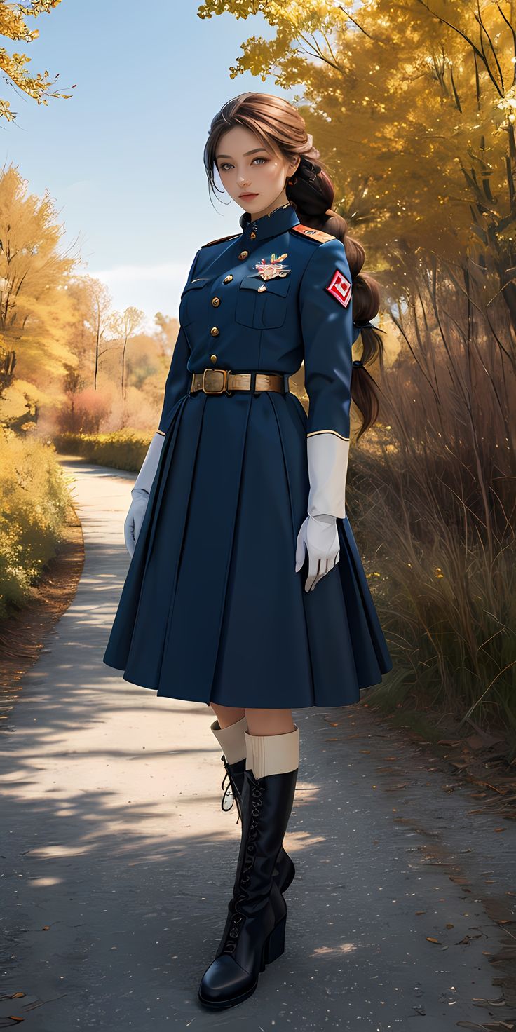 School Uniform Girl, Uniform Outfits, Army Clothes, Uniform Style, Military School, Uniform Fashion, Girls Uniforms, Girls Style, Military Uniform