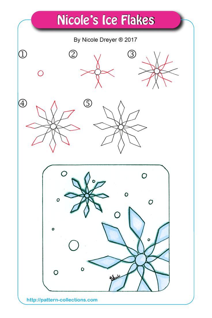 the instructions for how to draw snowflakes