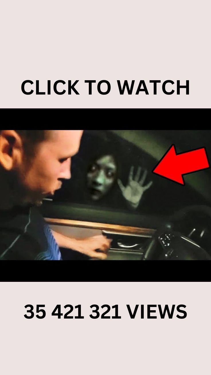 a person driving in a car with the text click to watch