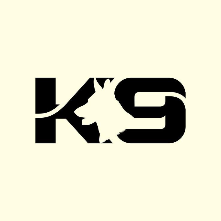 the letter k9 is made up of letters with an animal's head on it