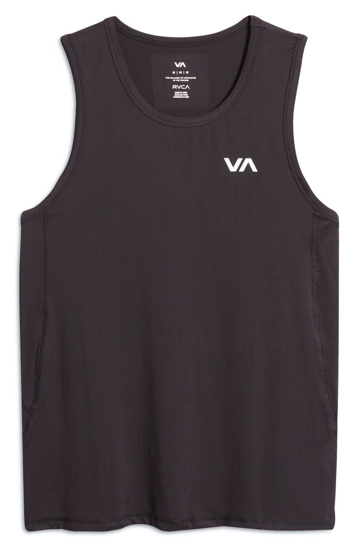 Vented side panels enhance the breathability of a lightweight jersey tank that's a workout must-have. Style Name:Rvca Sport Vent Tank. Style Number: 5997549. Technical Fitted Tank Top For Sports, Compressive Black Tank Top For Sports, Seamless 4-way Stretch Sports Tank Top, Black Compressive Sportswear Tank Top, Sporty Stretch V-neck Tank Top, A Workout, Side Panels, Large Black, Panel Siding