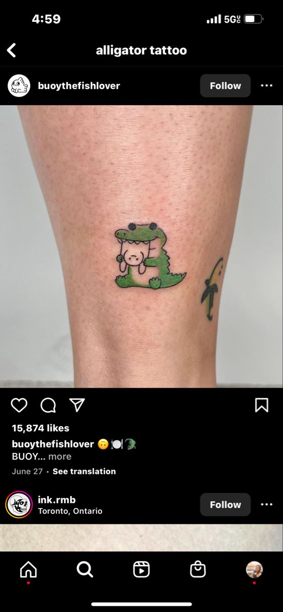 an image of a tattoo on someone's leg