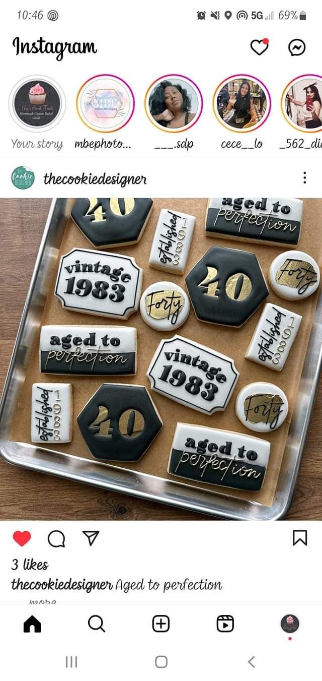 an instagram page with some cookies on it