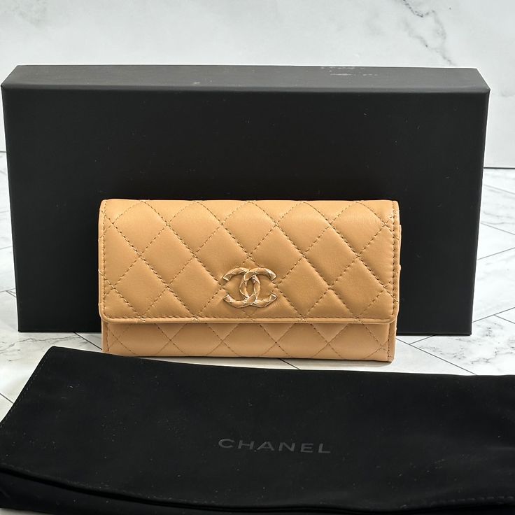 With Box And Dust Bag! Long Wallet From Chanel, Unisex, Blended Fabrics,Long Wallet , 2024 Cruise. Luxury Wallet On Chain With Card Slots For Everyday, Luxury Compact Bag With Card Slots, Luxury Rectangular Wallet On Chain For Business, Luxury Compact Beige Wallet, Classic Beige Rectangular Wallet On Chain, Luxury Bifold Wallets With Removable Pouch, Luxury Bifold Wallet With Removable Pouch, Luxury Wallet On Chain With Card Slots, Luxury Bifold Clutch With Removable Pouch